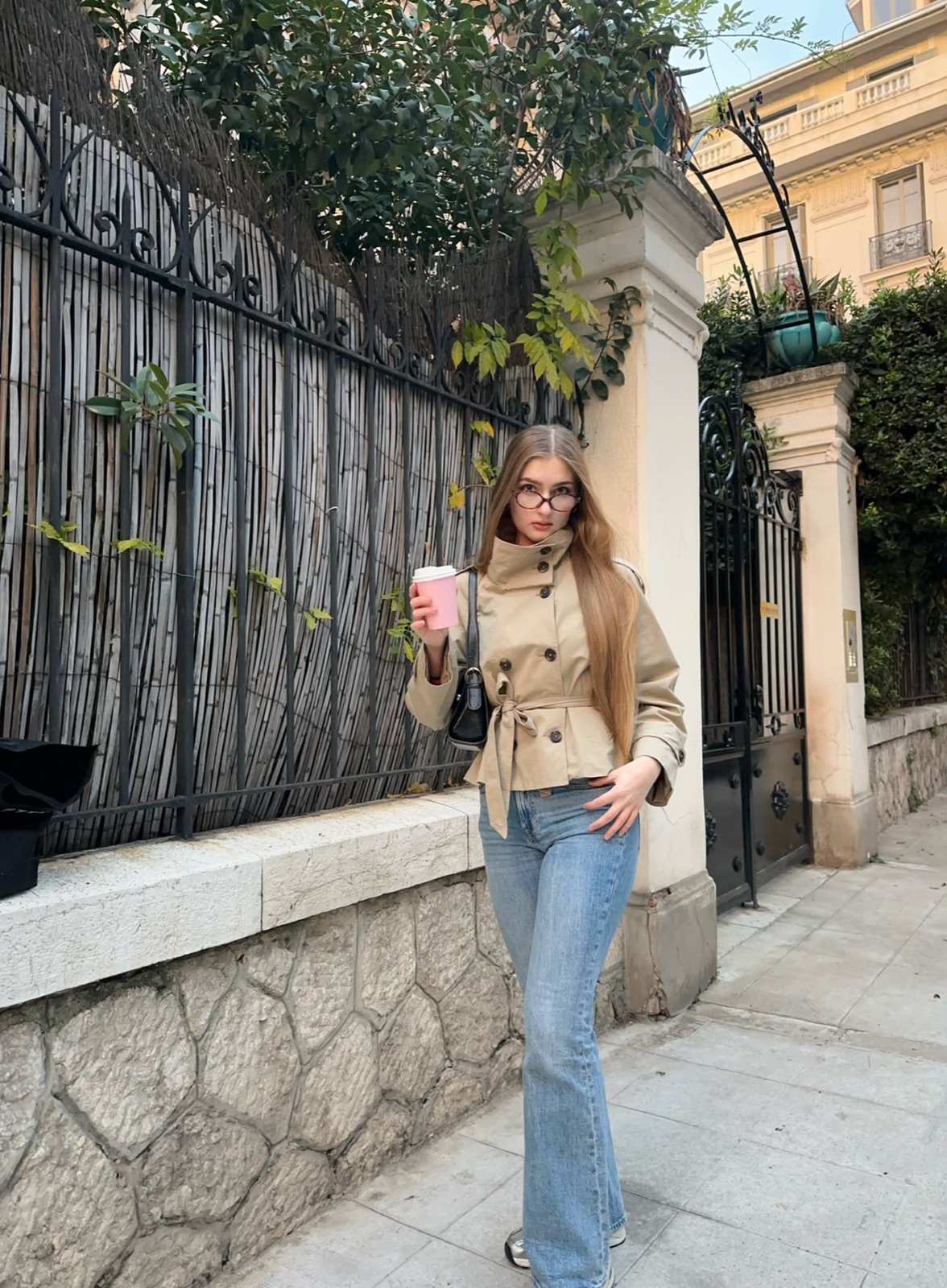 Street style in the South of France, trench coat